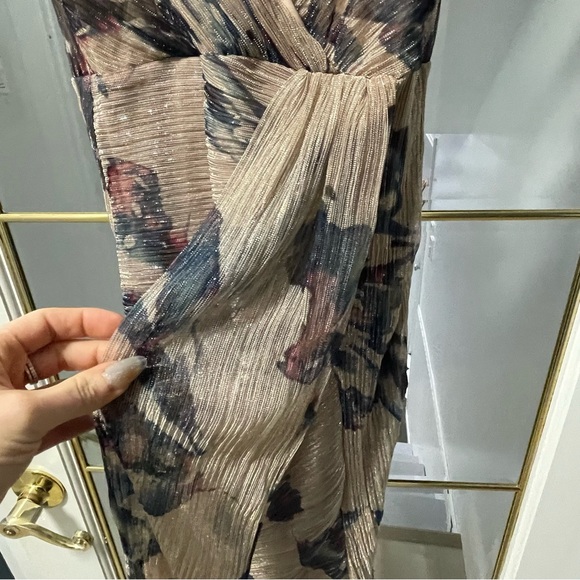 Le Chateau Purple and Cream Midi Dress extra small - Picture 12 of 13